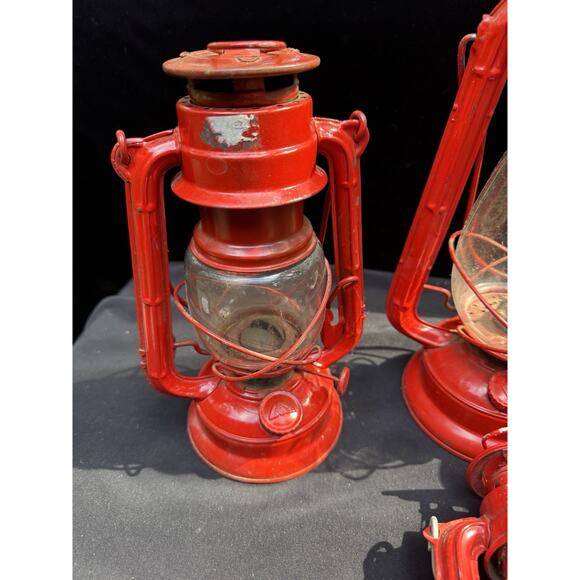 4 Nice VTG WINGED WHEEL Red Lanterns No. 350 & 500 Japan - Picture 3 of 13